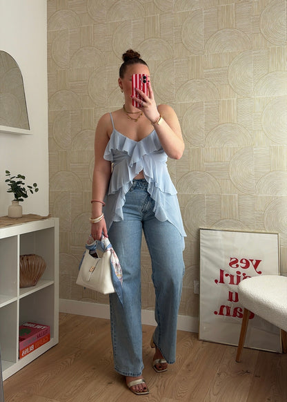 Top asymétrique bleu - PAULA