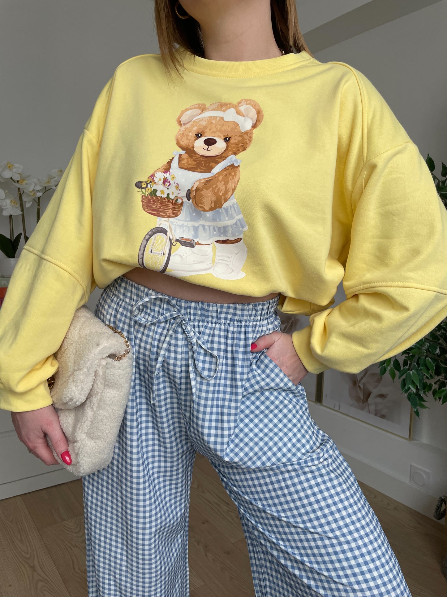 Sweat-shirt jaune TEDDY