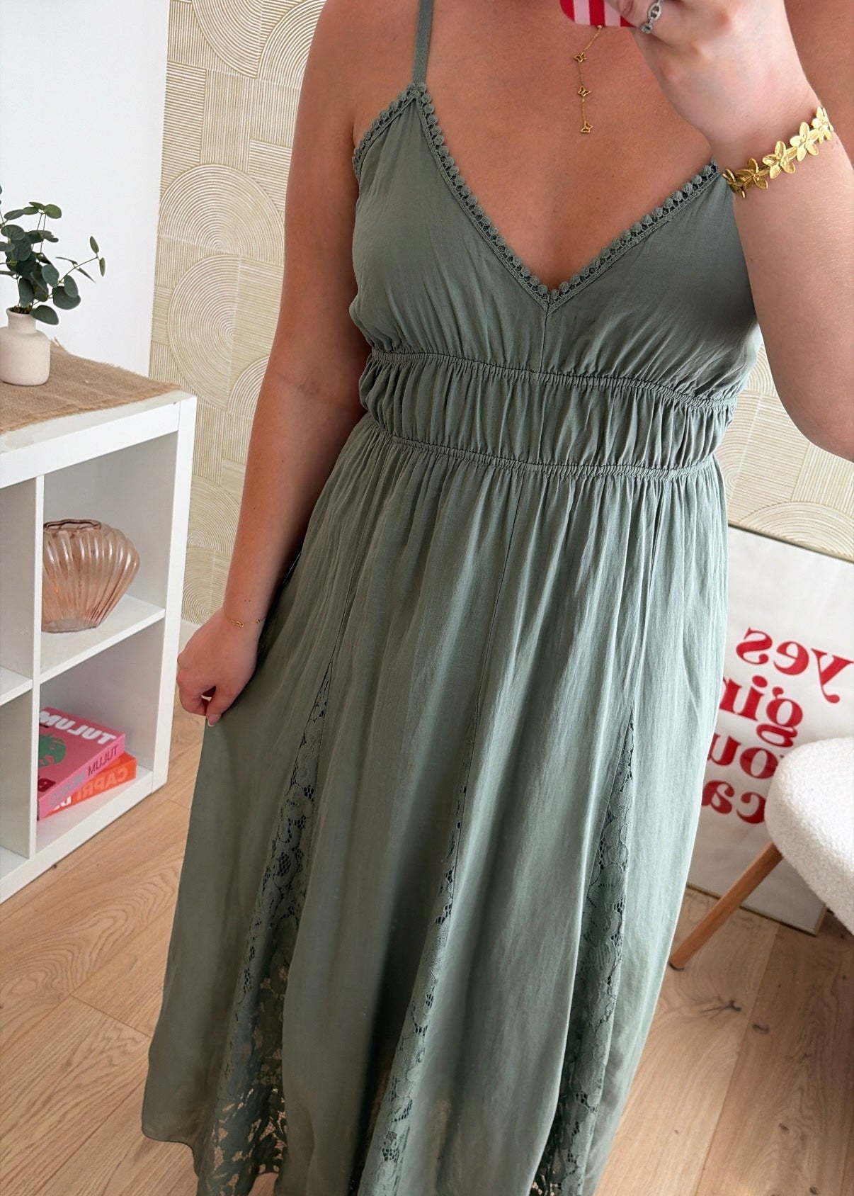 Robe longue kaki - AGATHE