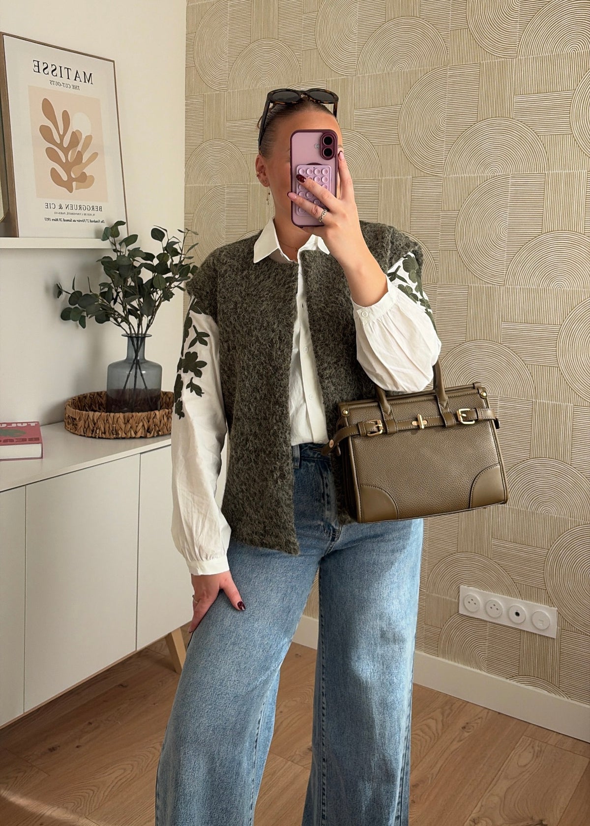Veste bouclette kaki - AMBER