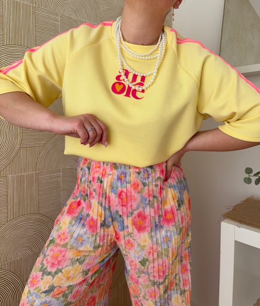 T-shirt sweat jaune - AMORE