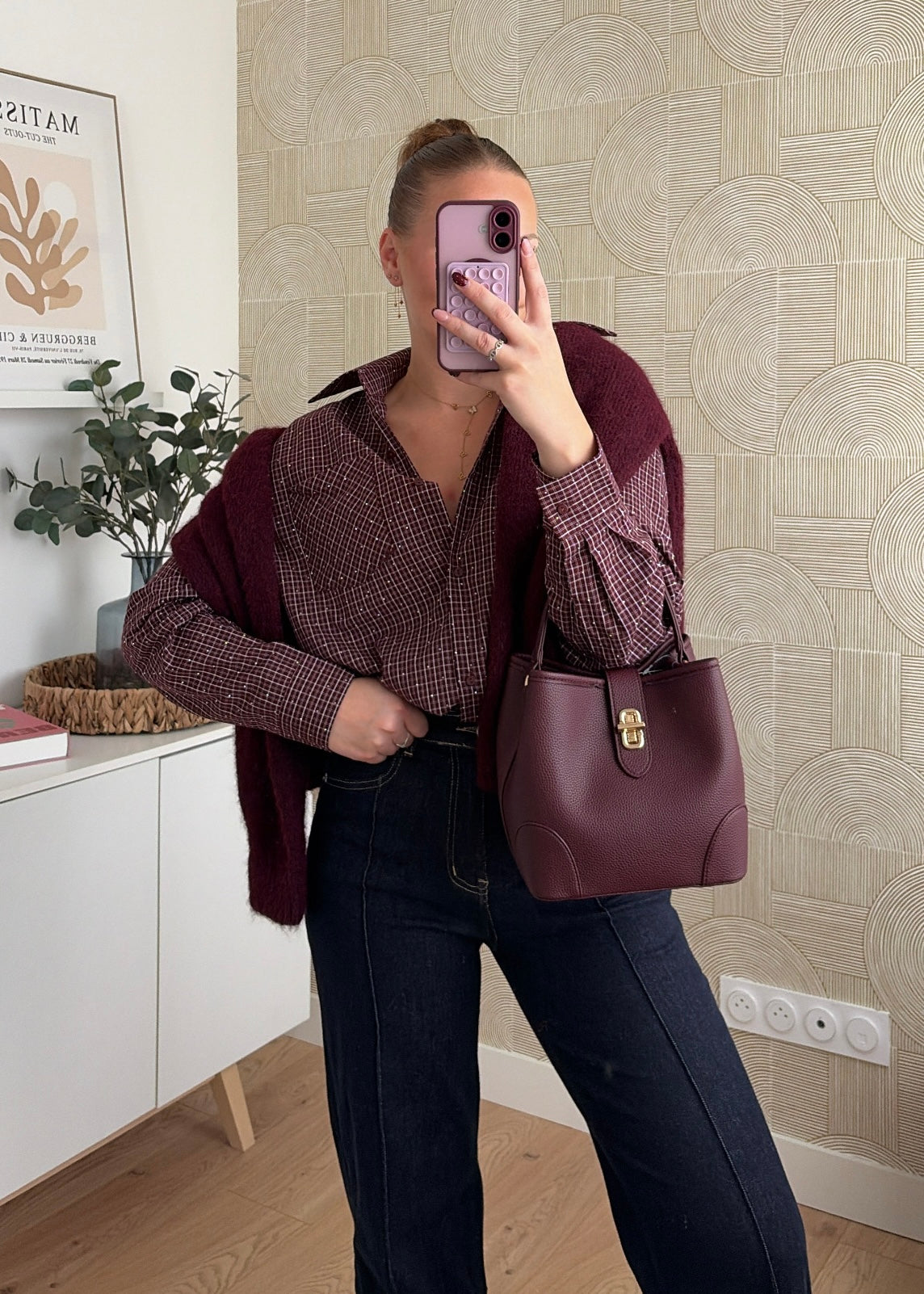 Chemisier strass burgundy - ELENA