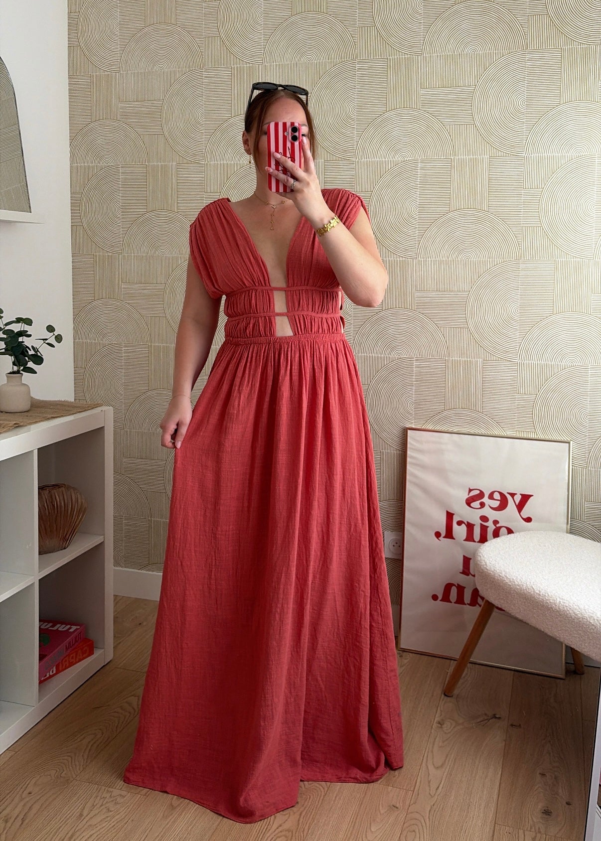 Robe longue saumon - LAYNA