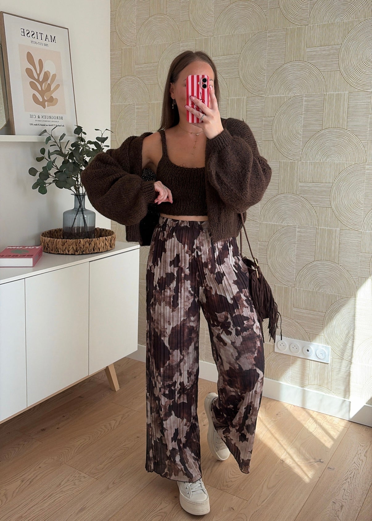 Pantalon plissé choco - LEELOO