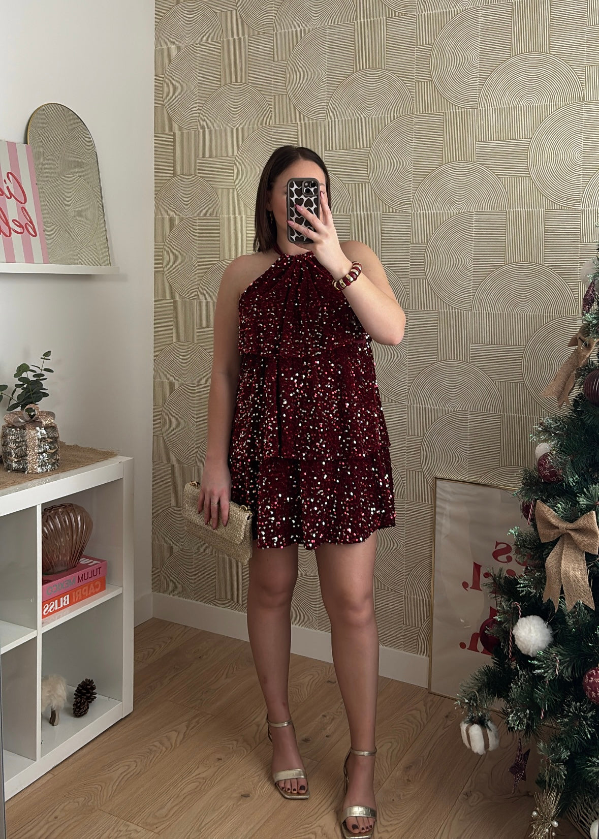 Robe à sequins bordeaux "L'INCROYABLE"