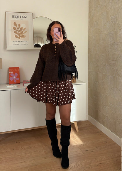 PRÉCOMMANDE / Robe courte choco - POIS
