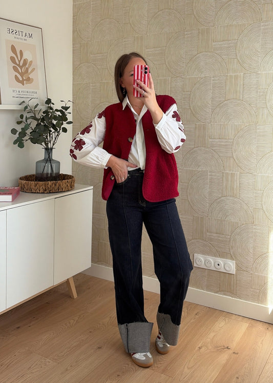 Chemisier blanc à fleurs - SCARLA