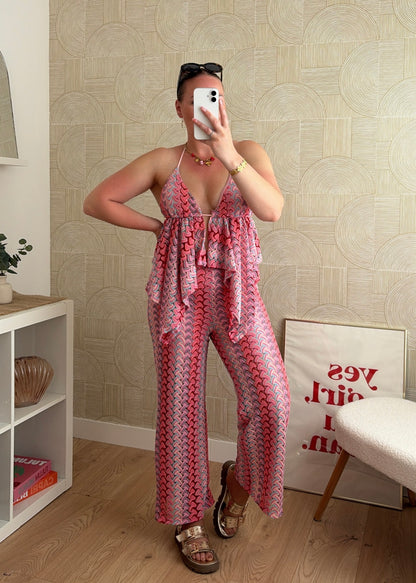 Ensemble en maille rose - SOLERO