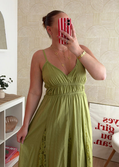 Robe longue olive - AGATHE
