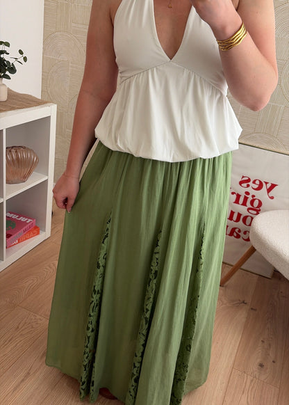 Jupe longue olive - CALIPSO