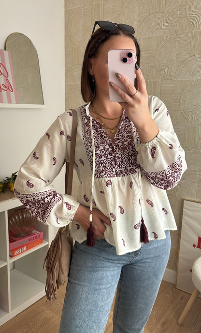 Blouse bordeaux - COLETTE