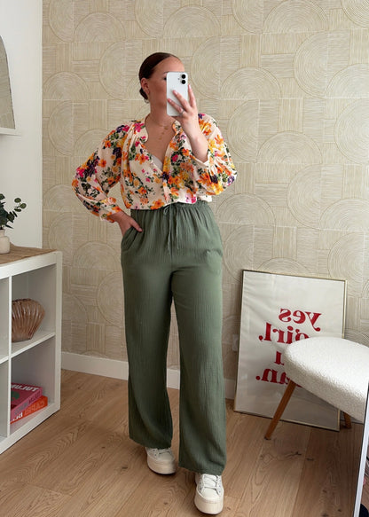 Pantalon kaki - GAZE DE COTON