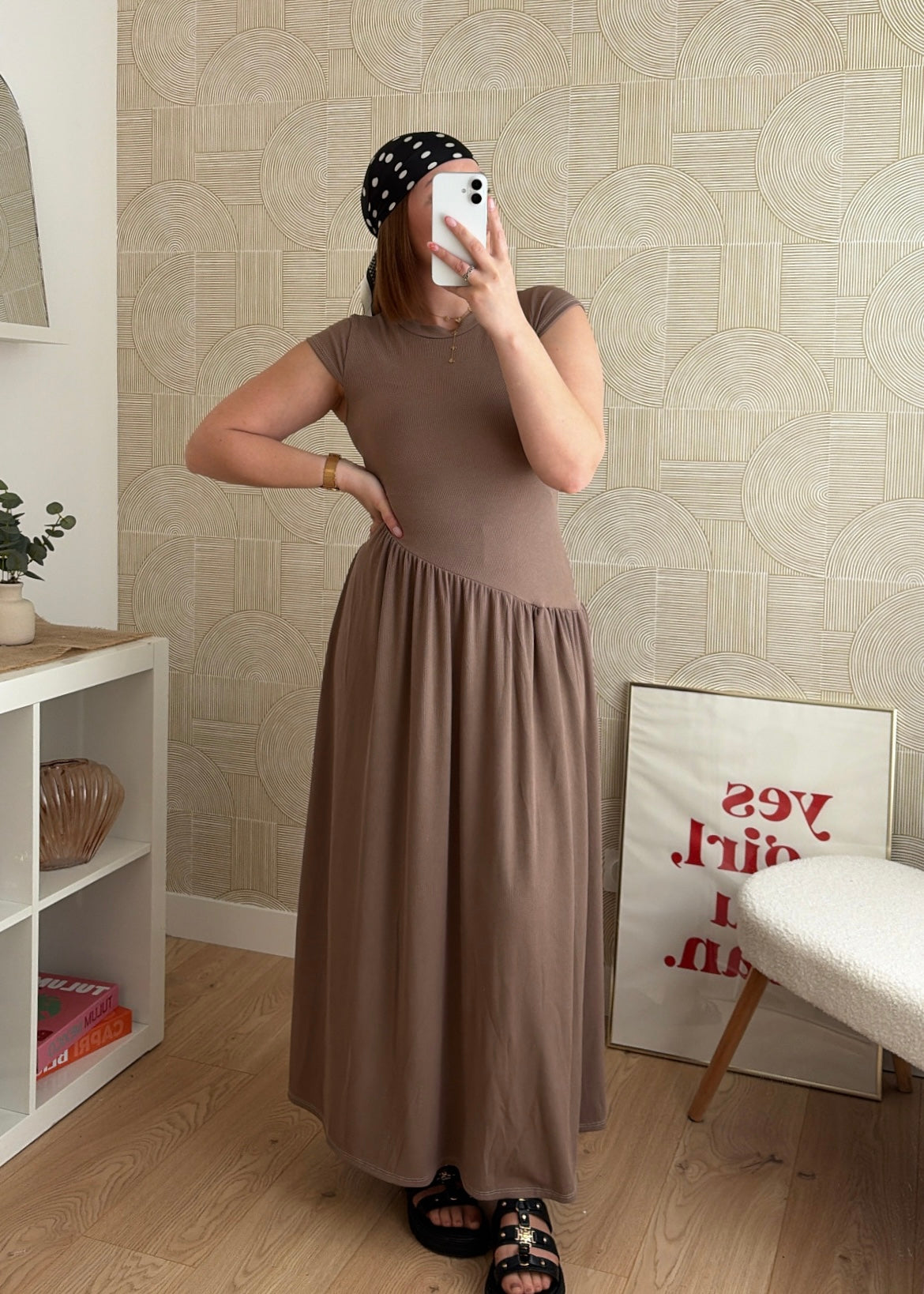Robe longue taupe - HARMONY