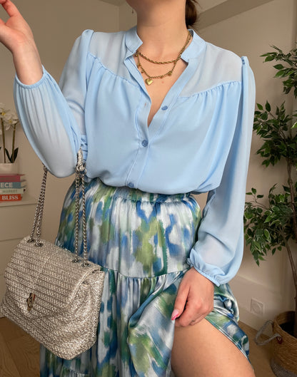 Chemise unie bleu SYMPTIA