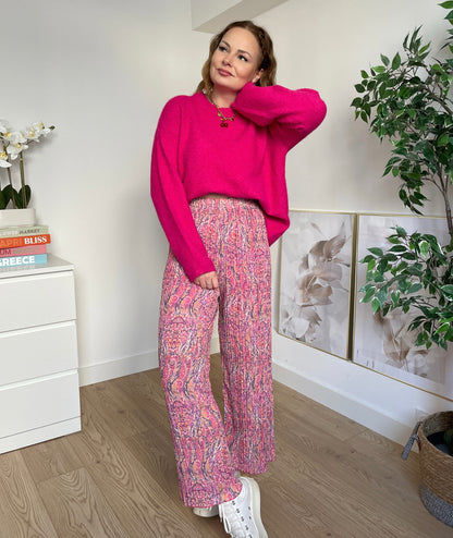 Pantalon plissé CACHEMIRE - Rose