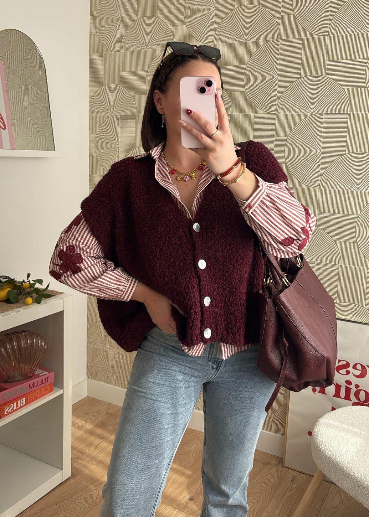 Chemisier bordeaux - SWAN