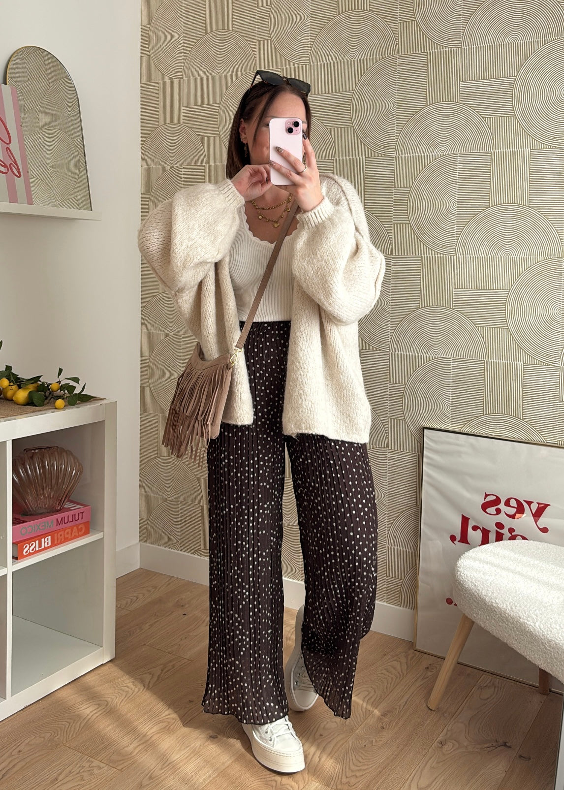 Pantalon plissée marron - ROSERAY