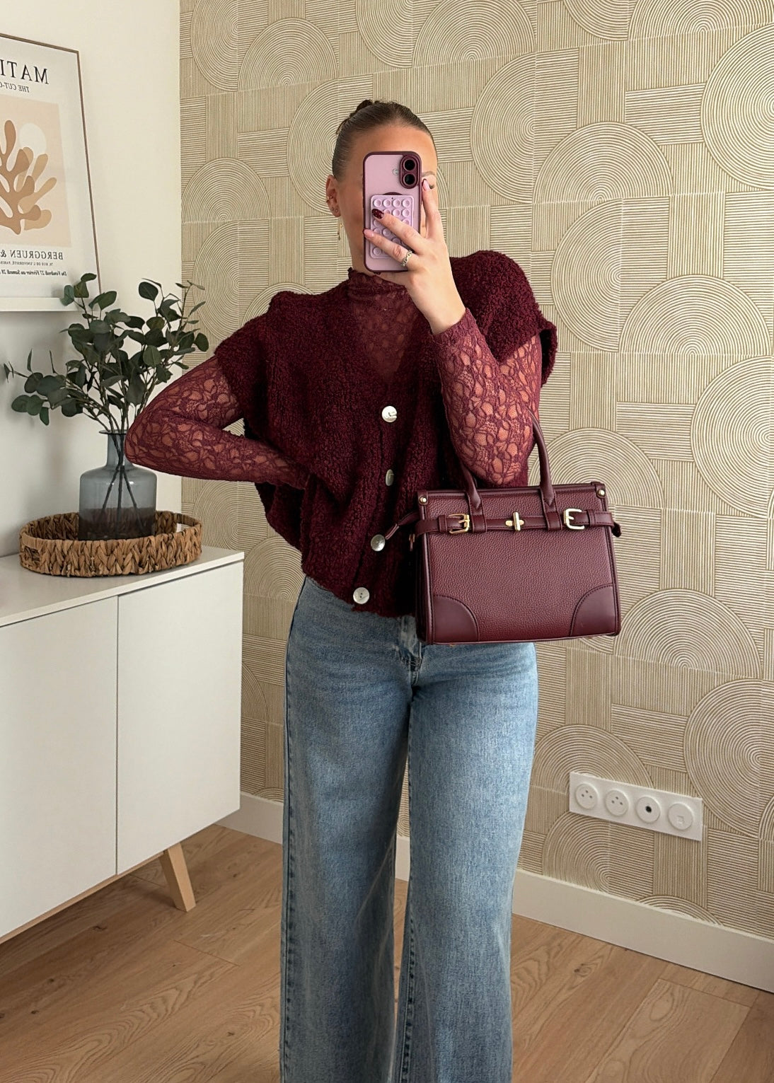 Top dentelle bordeaux - LINA