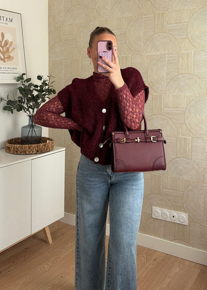 Top dentelle bordeaux - LINA