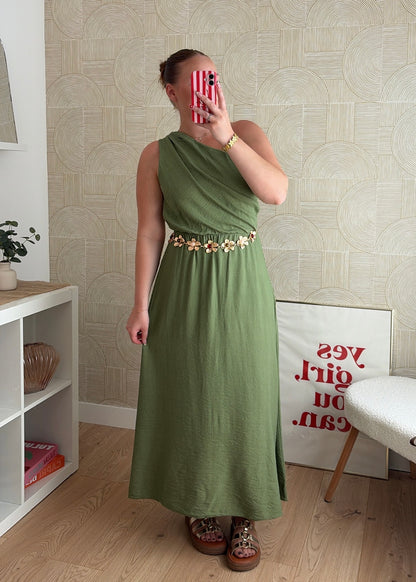 Robe longue olive - IRIS