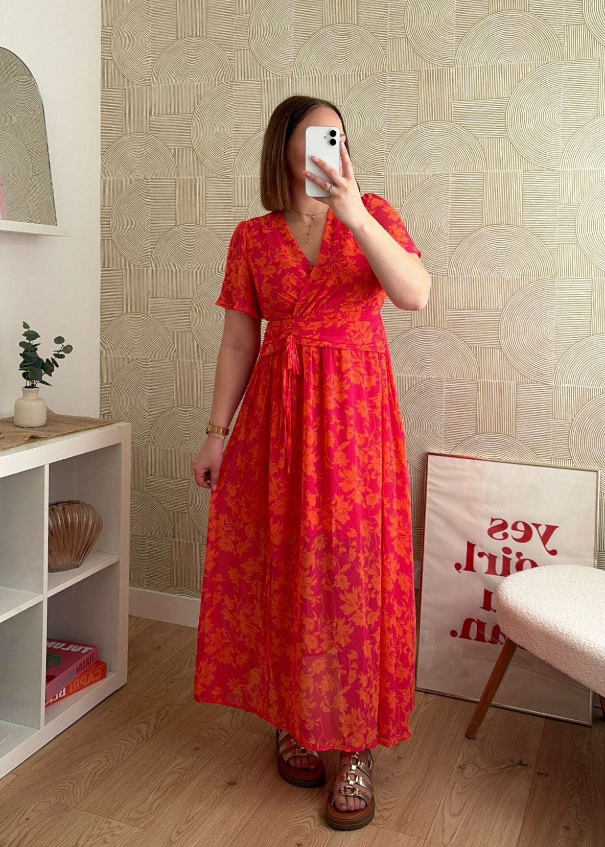 Robe longue orange - ALMA