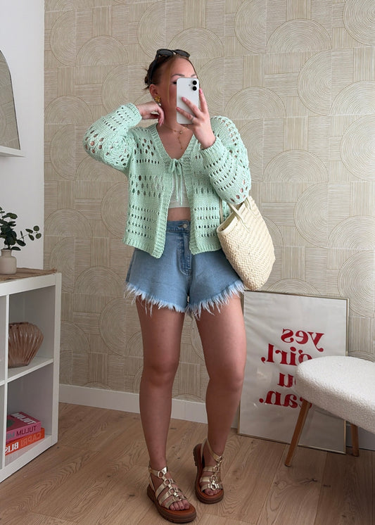 Gilet vert - CROCHET