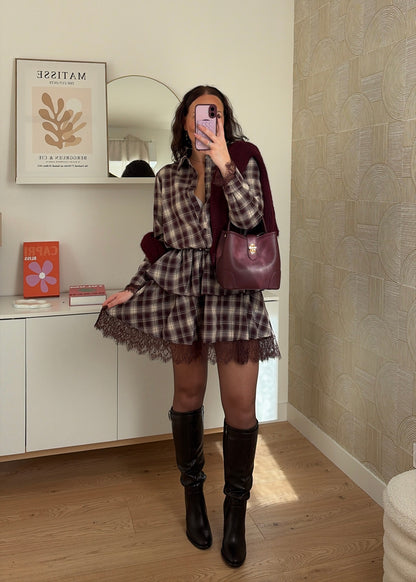 Robe chemise carreaux - DENSIA