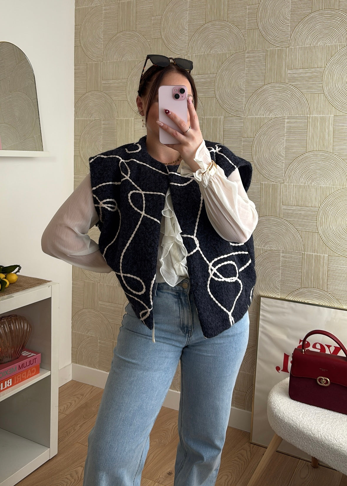 Gilet brodé navy - SKIPPY