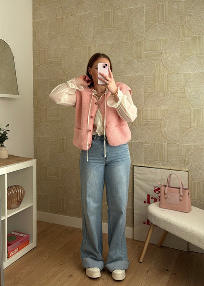 Veste s/manches rose - TEDDY