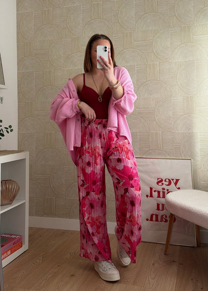 Pantalon plissé rose - NINA