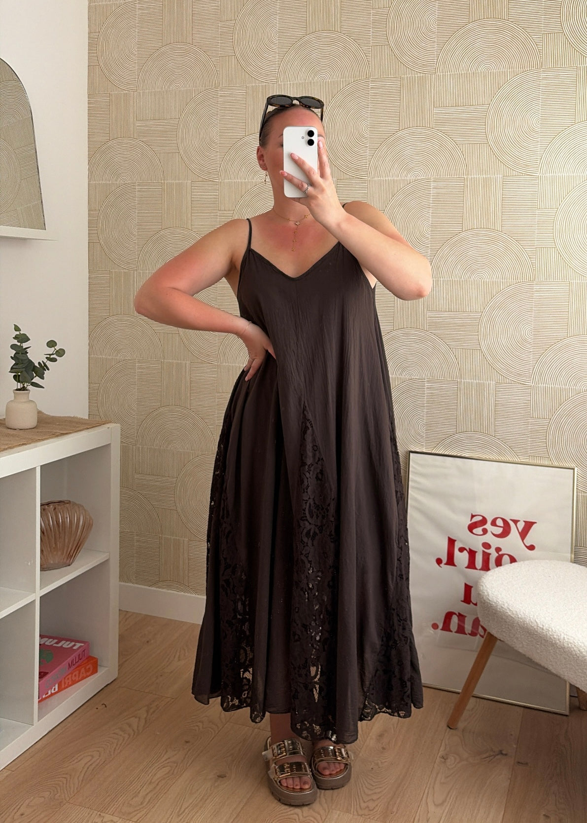 Robe dentelle choco - CALIPSO