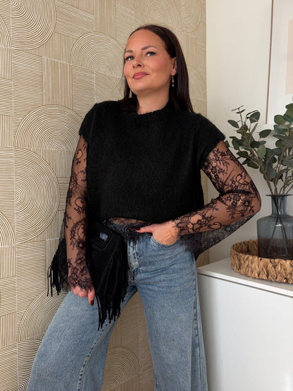 Pull dentelle noir - LOU