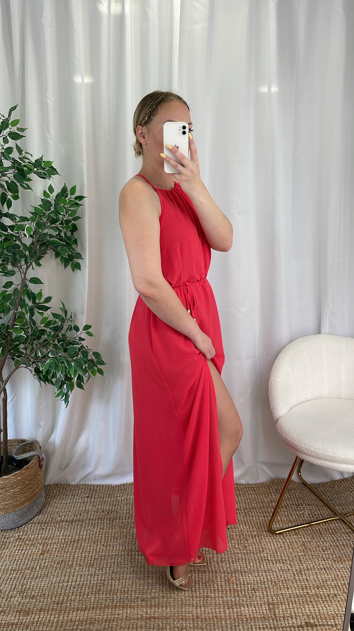 Robe longue corail KIARA