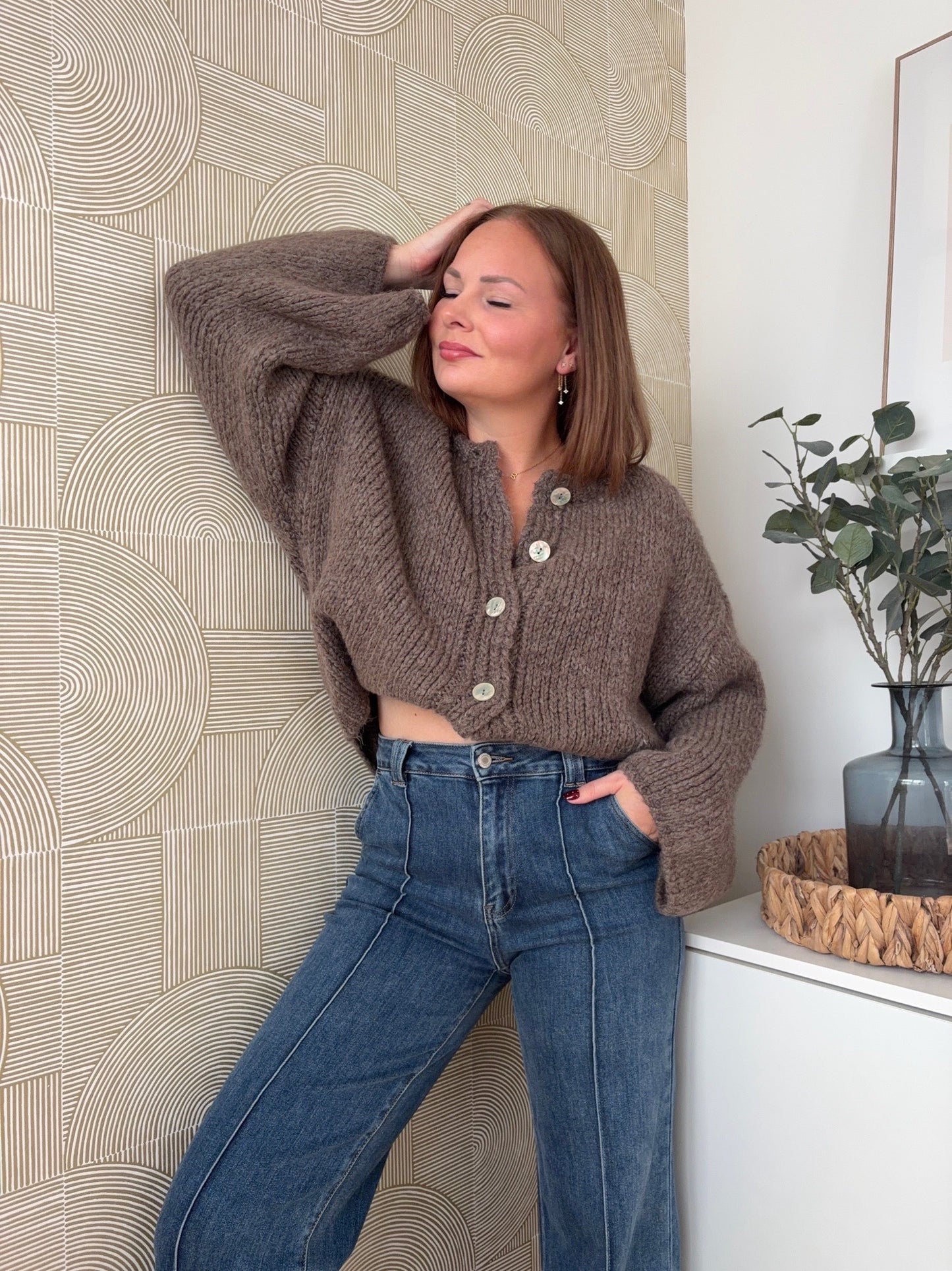 Cardigan maille marron - CLAUDIA
