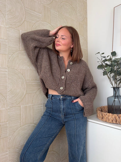 Cardigan maille marron - CLAUDIA