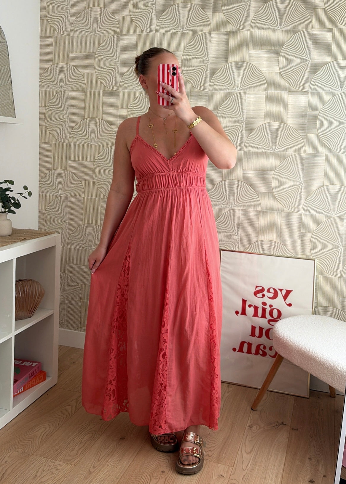Robe longue saumon - AGATHE
