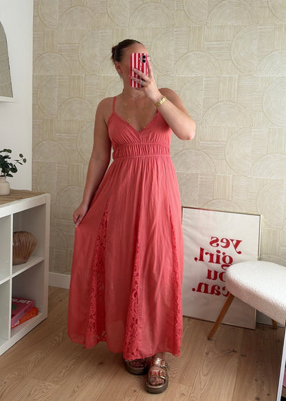 Robe longue saumon - AGATHE