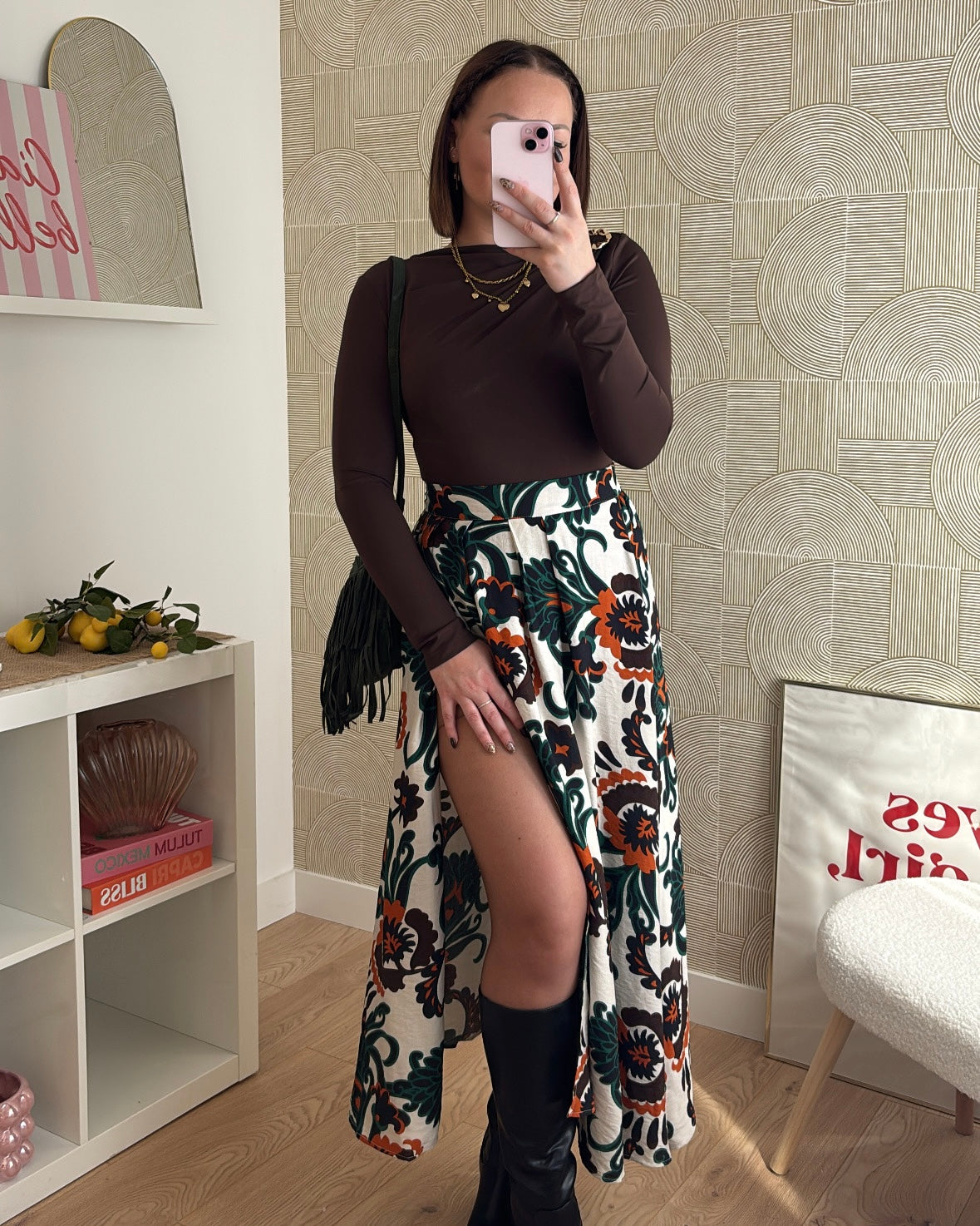 Jupe longue - CREAMY BROWN
