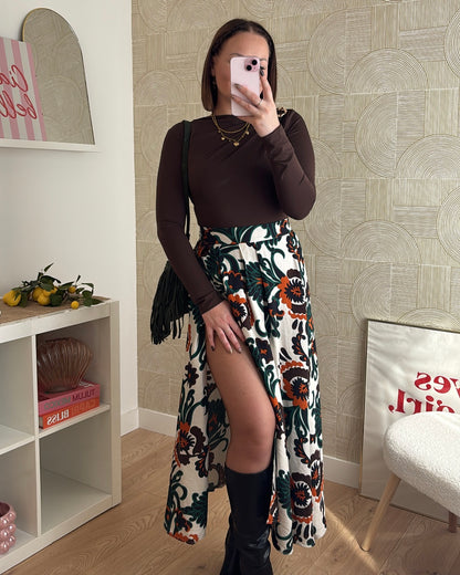 Jupe longue - CREAMY BROWN