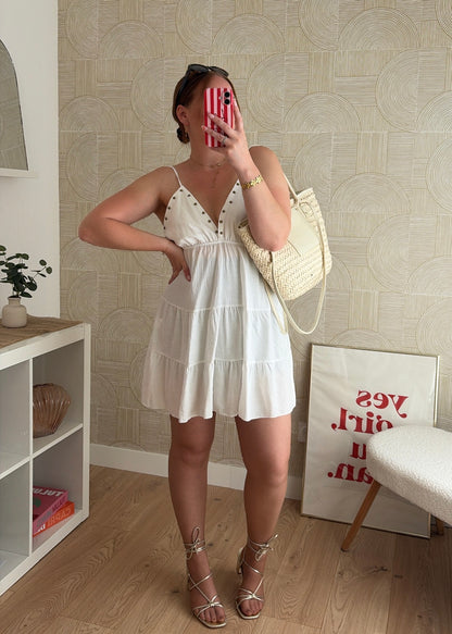 Robe cloutée blanche - OLIVIA