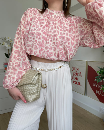 Pantalon plissé beige LYNE