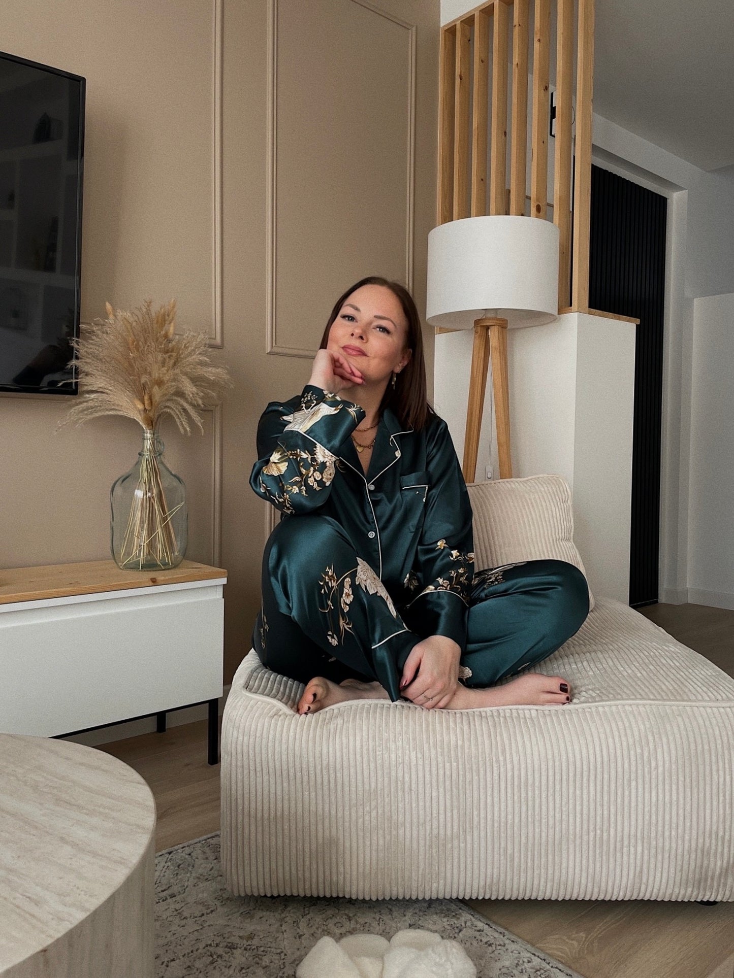 Ensemble de pyjama satin - FLORALE