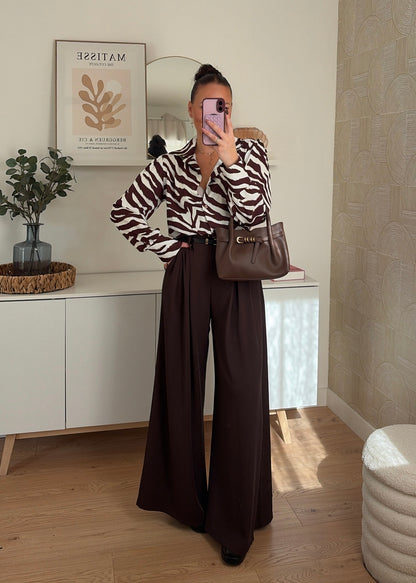 Pantalon choco - PALAZZO