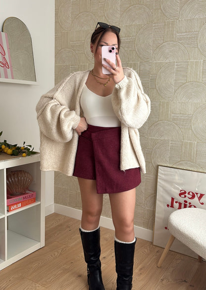 Jupe short bordeaux - NAÏSSA