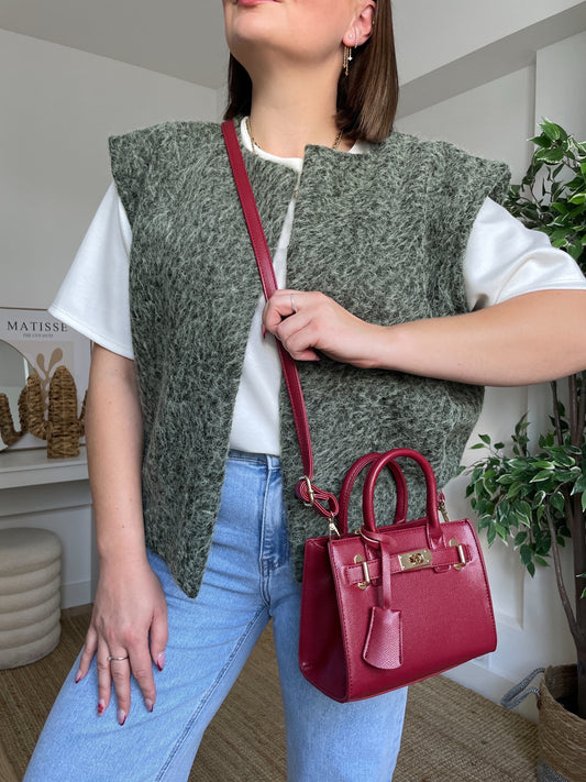 Gilet feutrine kaki - OLIVIA