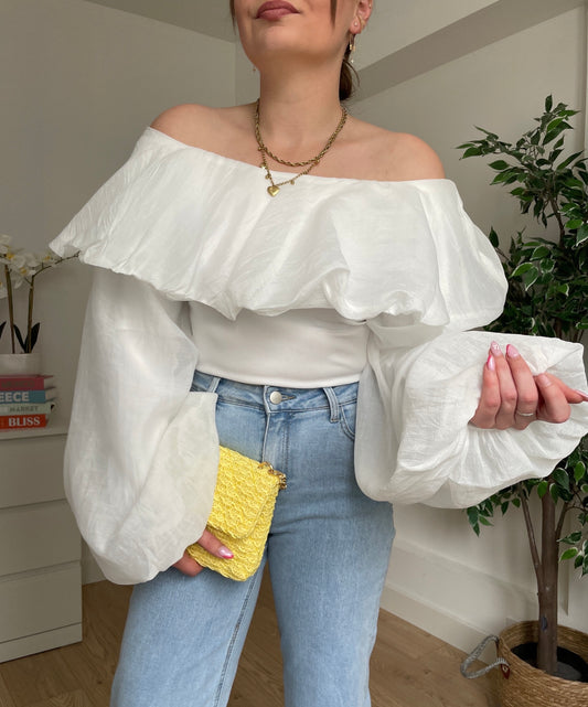 Tops épaules dénudées blanc CLAUDIE