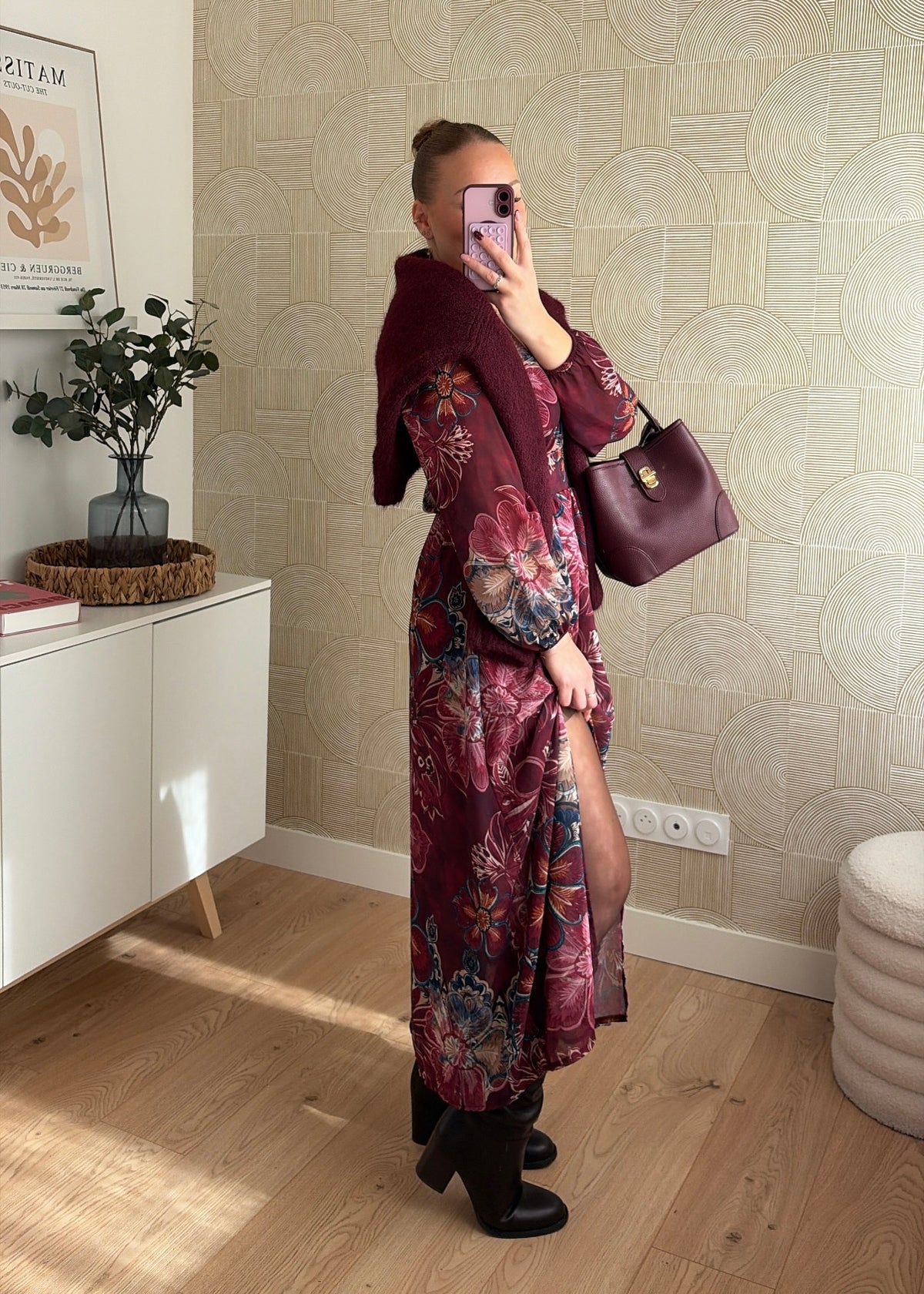 Robe longue bordeaux - EMIE