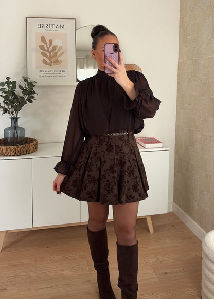 Jupe patineuse choco - CLARA