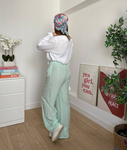 Pantalon fluide menthe CLAIRE