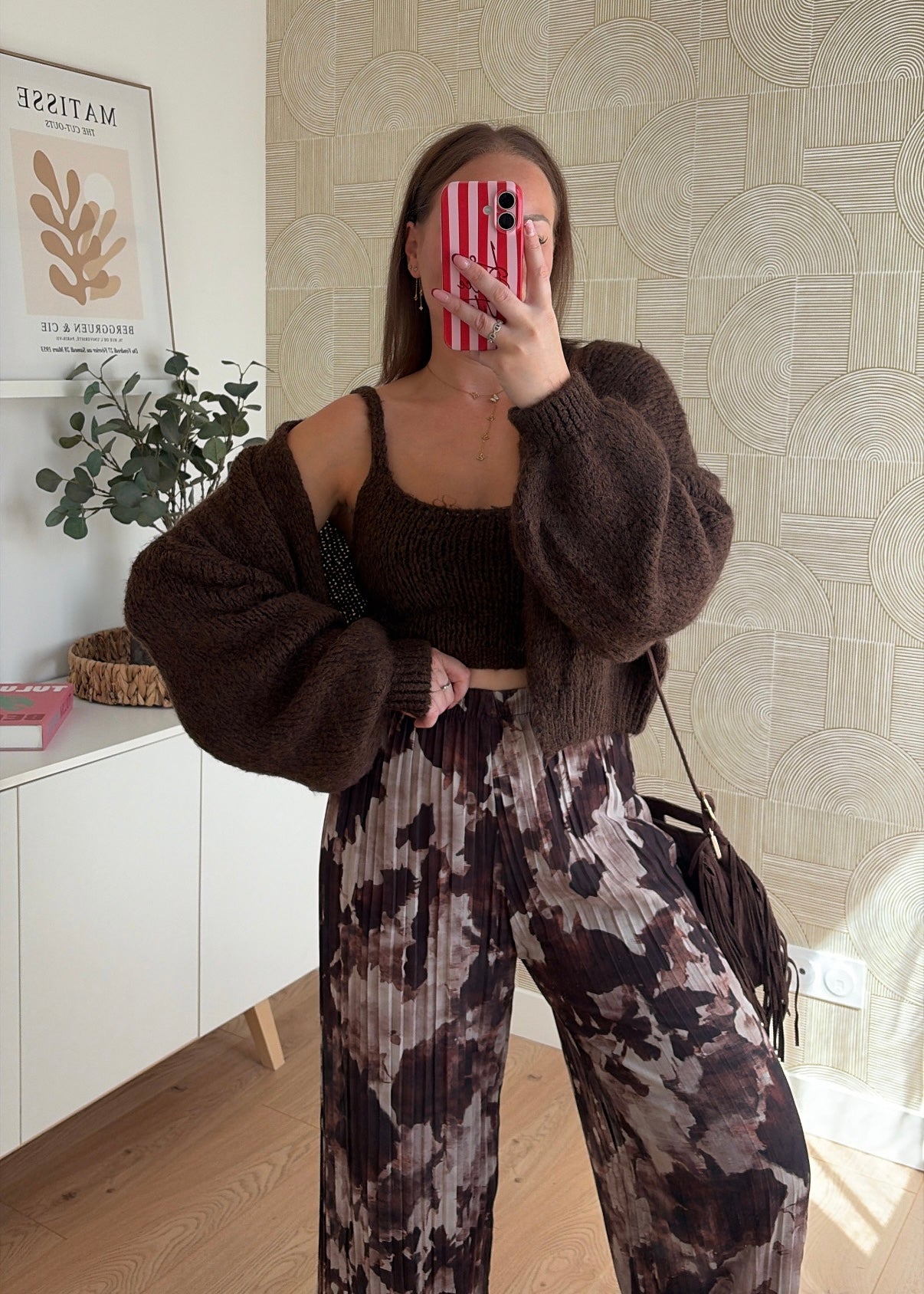 Pantalon plissé choco - LEELOO